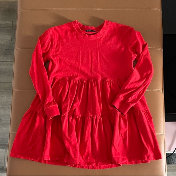 ZARA SHORT TIERED MINI DRESS - Picture 9 of 11